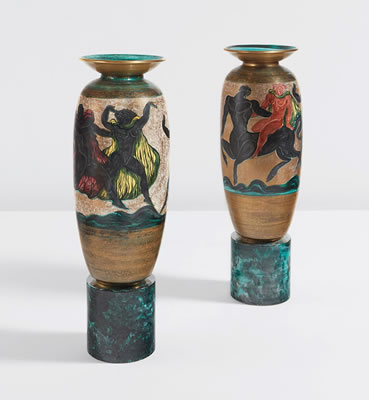 Jean Mayodon : Pair of large urns